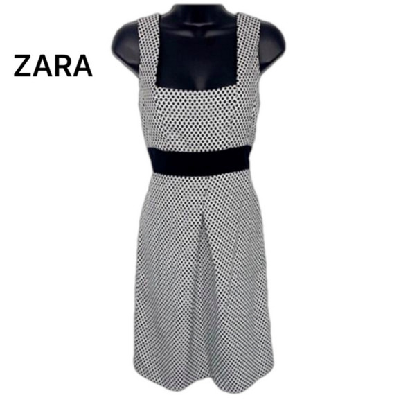 Zara Knee Length A-Line Square Neckline Dress Small - Picture 1 of 6